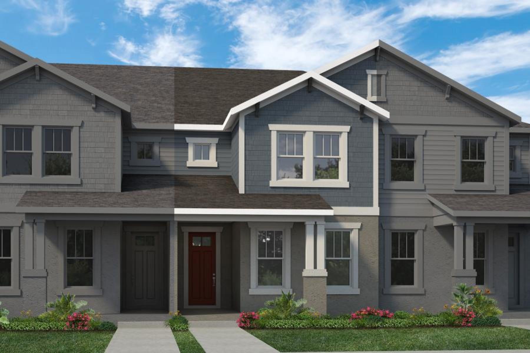 Edison Plan Exterior. Harvest at Ovation - Townhomes New Homes in Winter Garden, FL