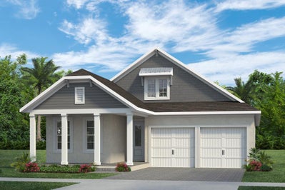 Exterior Design Covered Patio. Winding Bay New Homes in Winter Garden, FL