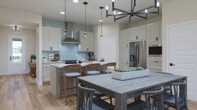 Edison Plan Kitchen Dining. Harvest at Ovation - Townhomes New Homes in Winter Garden, FL